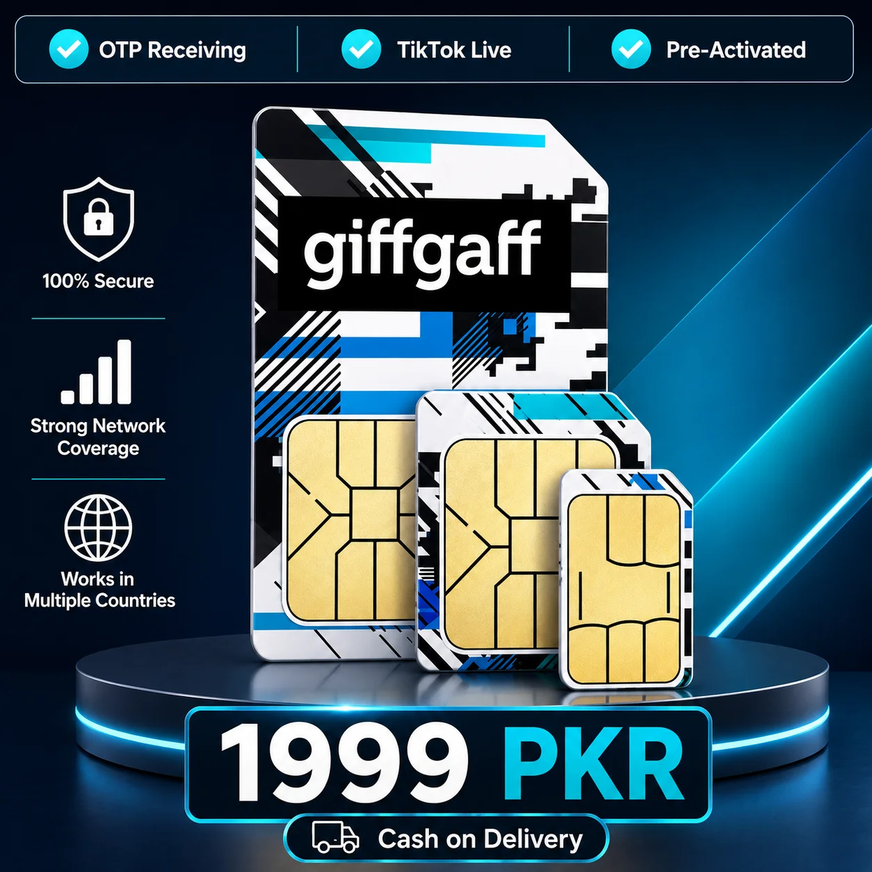 UK SIM card for PayPal verification in Pakistan - Giffgaff pre-activated with OTP support for PayPal, Wise and freelancer payments